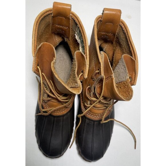 L.L. Bean Vintage Bean Boots Leather Work Duck Hunting Shoes Boots Size Ladies 8 - Picture 6 of 10